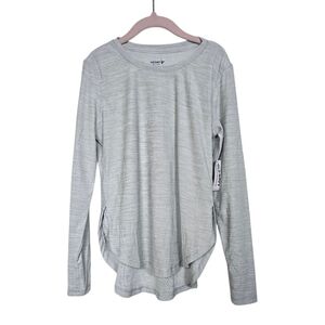 NWT Old Navy Active Gray Heathered Lightweight Long Sleeves Shirt S (6-7)